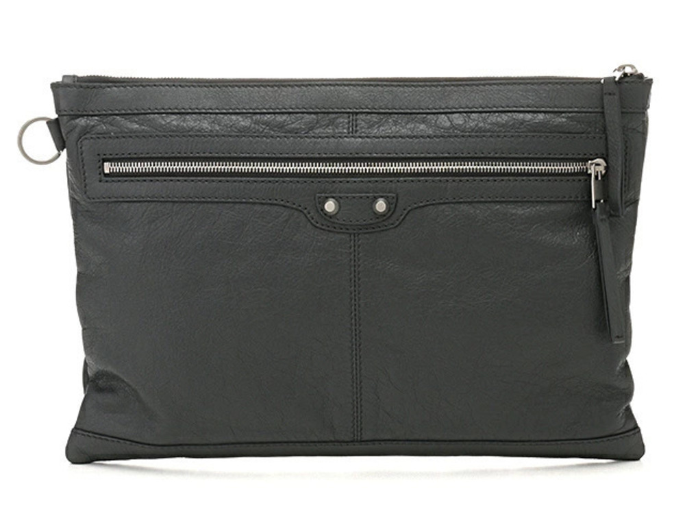 Balenciaga Clip Clutch Bag Softcraft Lambskin Gray